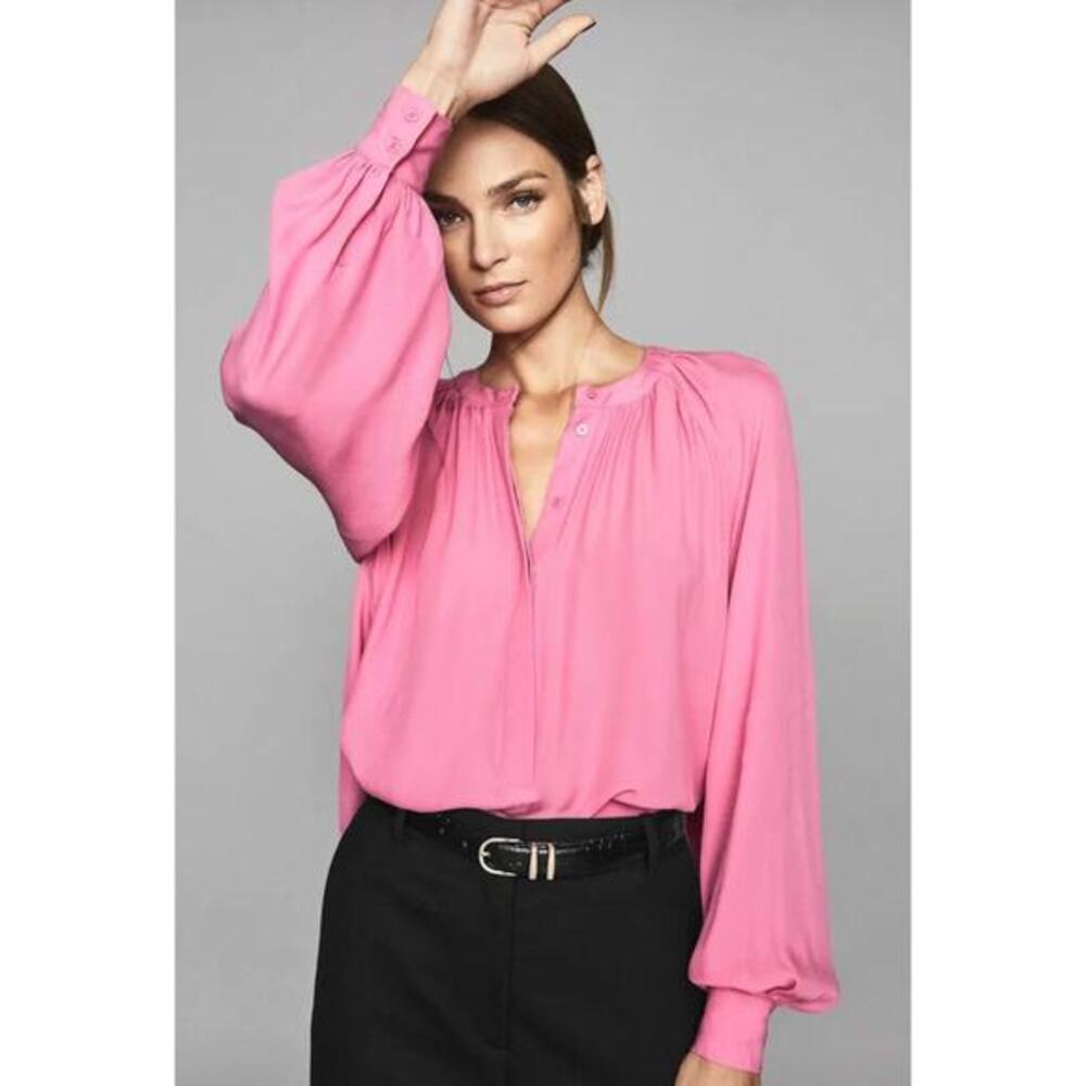 REISS Gwen Gather Detailed Blouse pink‎